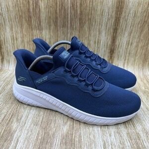 Skechers Slip Resistant Slip- Ins Women's Size 11 Blue White Work‎ Shoes 108194